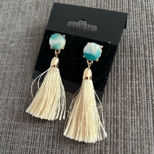 Turquoise Tassel Stud Earrings NEW